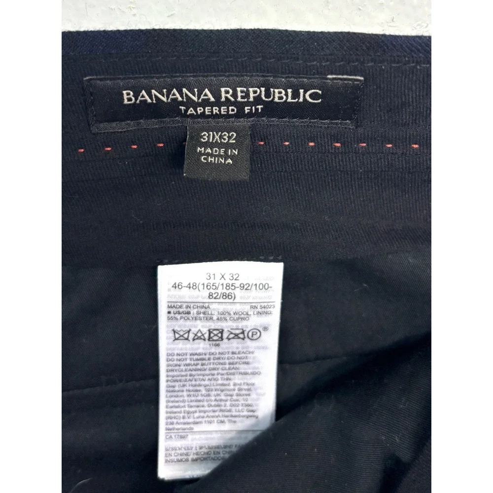 Banana Republic 31x29 Blackwatch Tartan Plaid‎ Dress Pants Wool Trousers Tapered